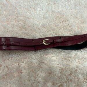 Elegant Burgundy Leather Belt